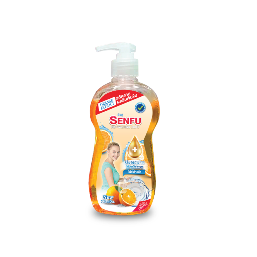 น้ำยาล้างจานเซ็นฟู Senfu กลิ่นส้ม 500ml.