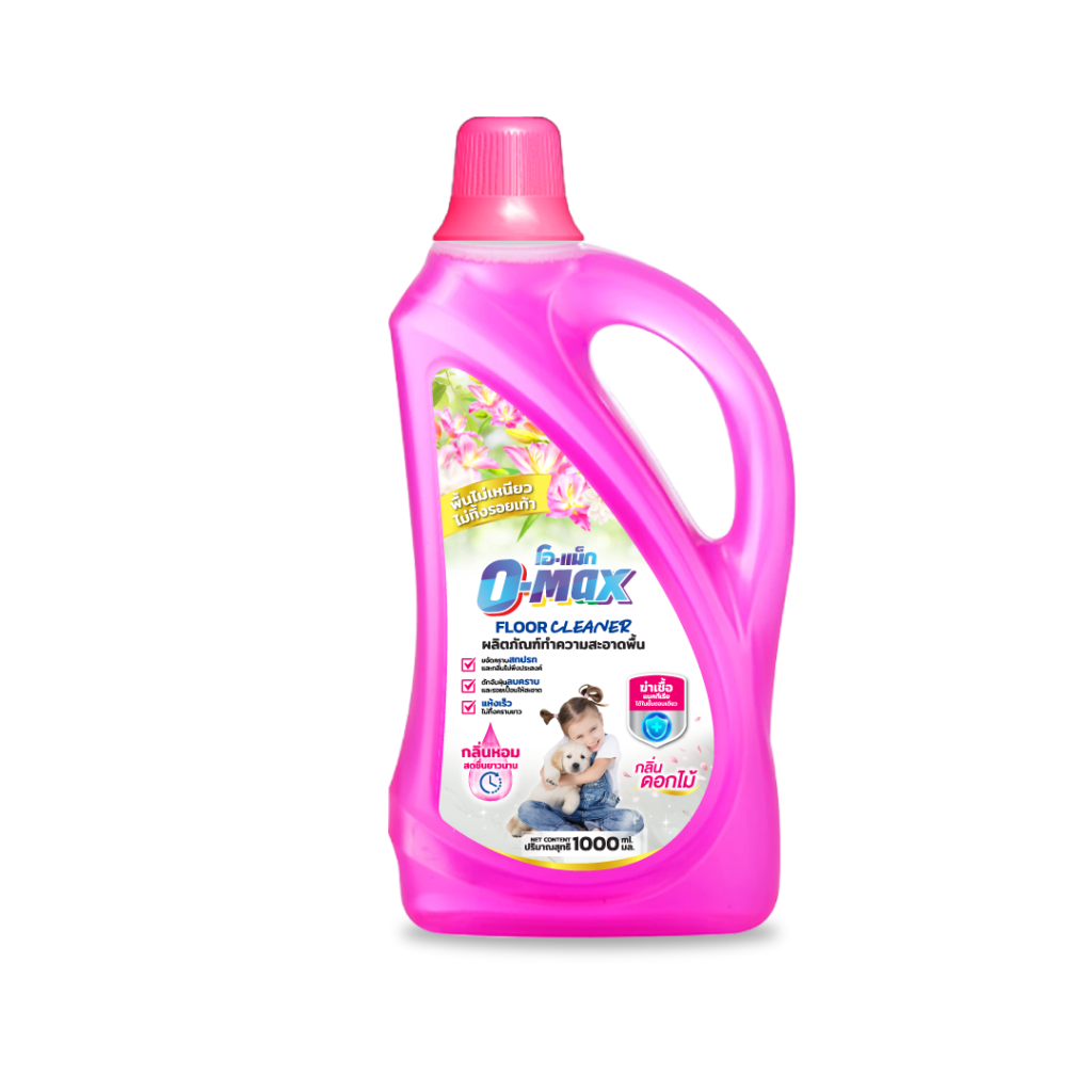 น้ำยาถูกพื้น Omax กลิ่นดอกไม้ 1000ml สะอาด ปลอยภัย